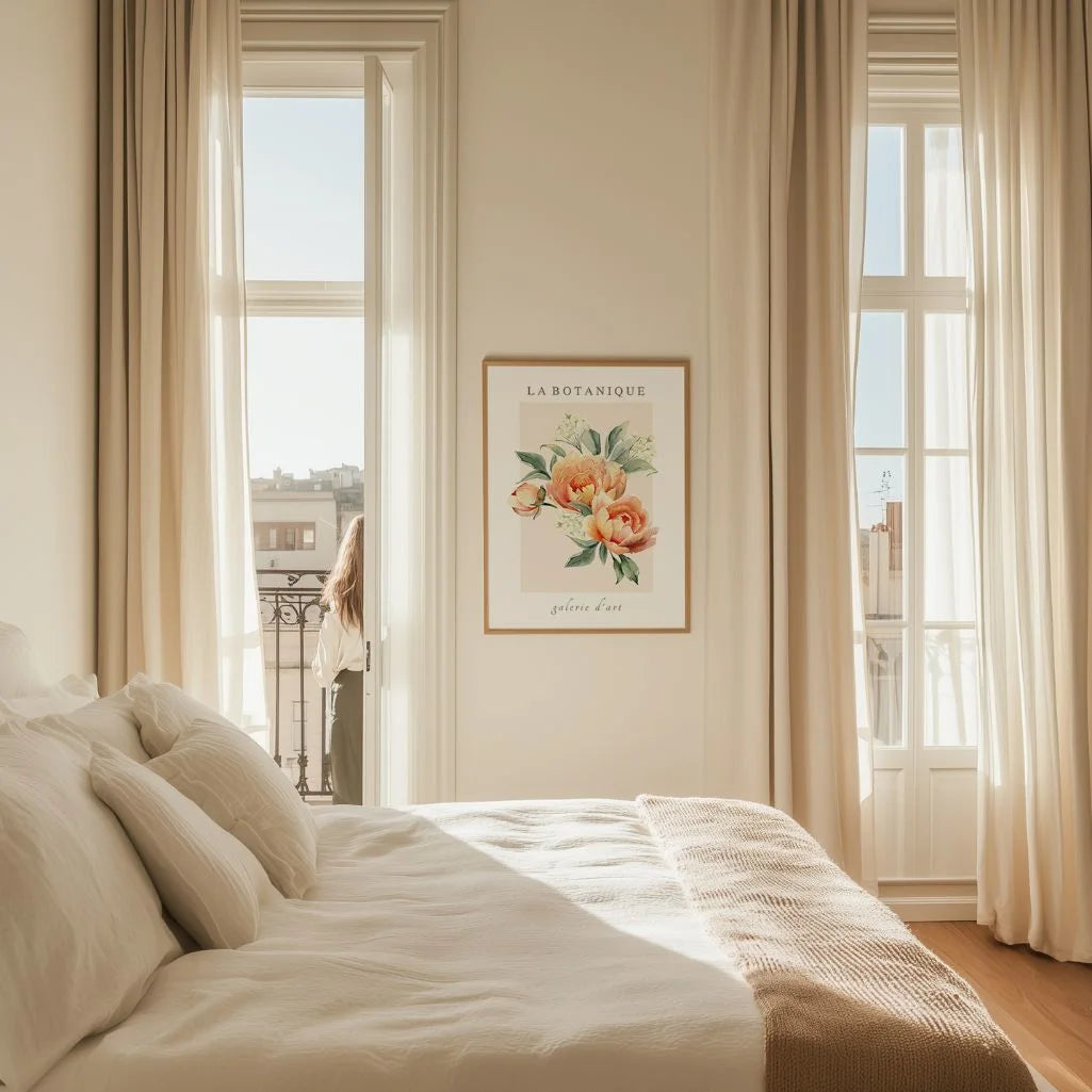 Peach Peony Watercolour Poster