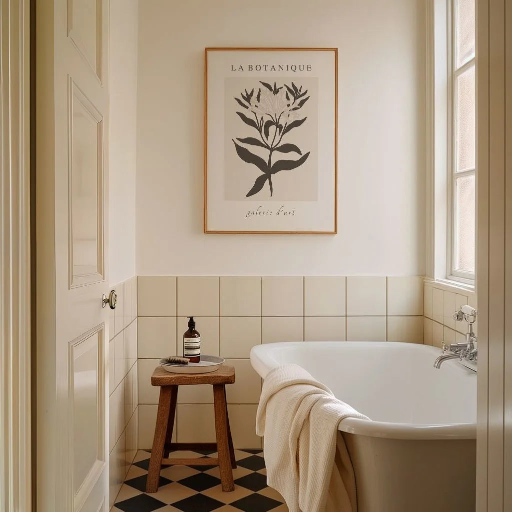 Minimalist Botanical Flower Line Art Poster