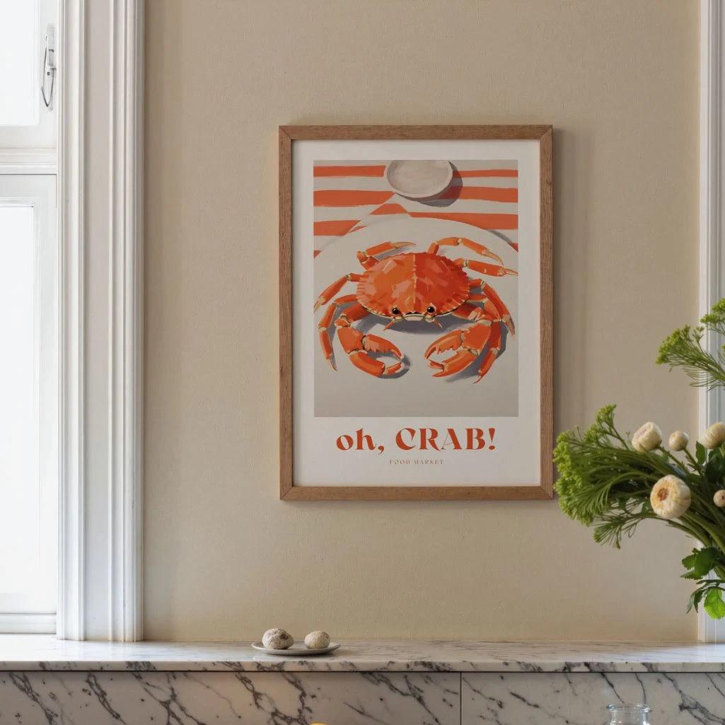 Crab on a Plate Poster