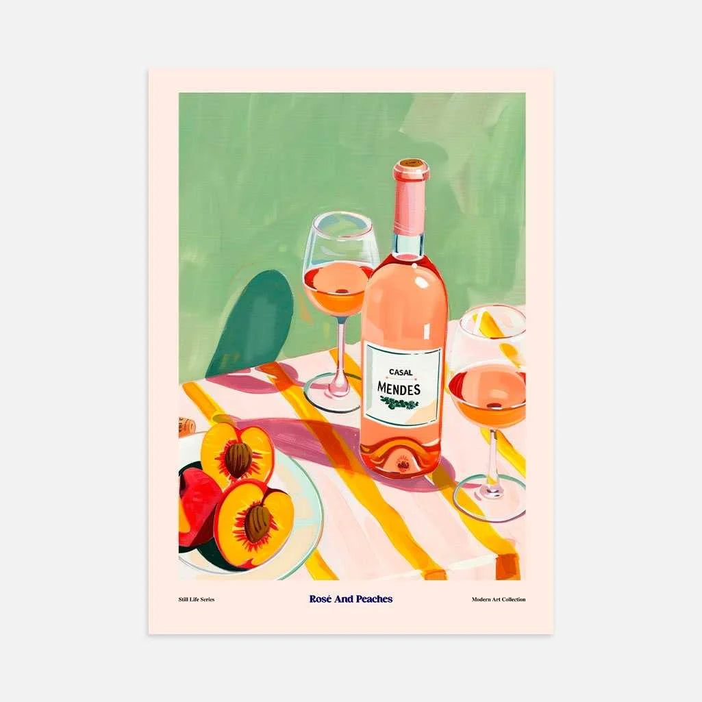 Rosé And Peaches Poster