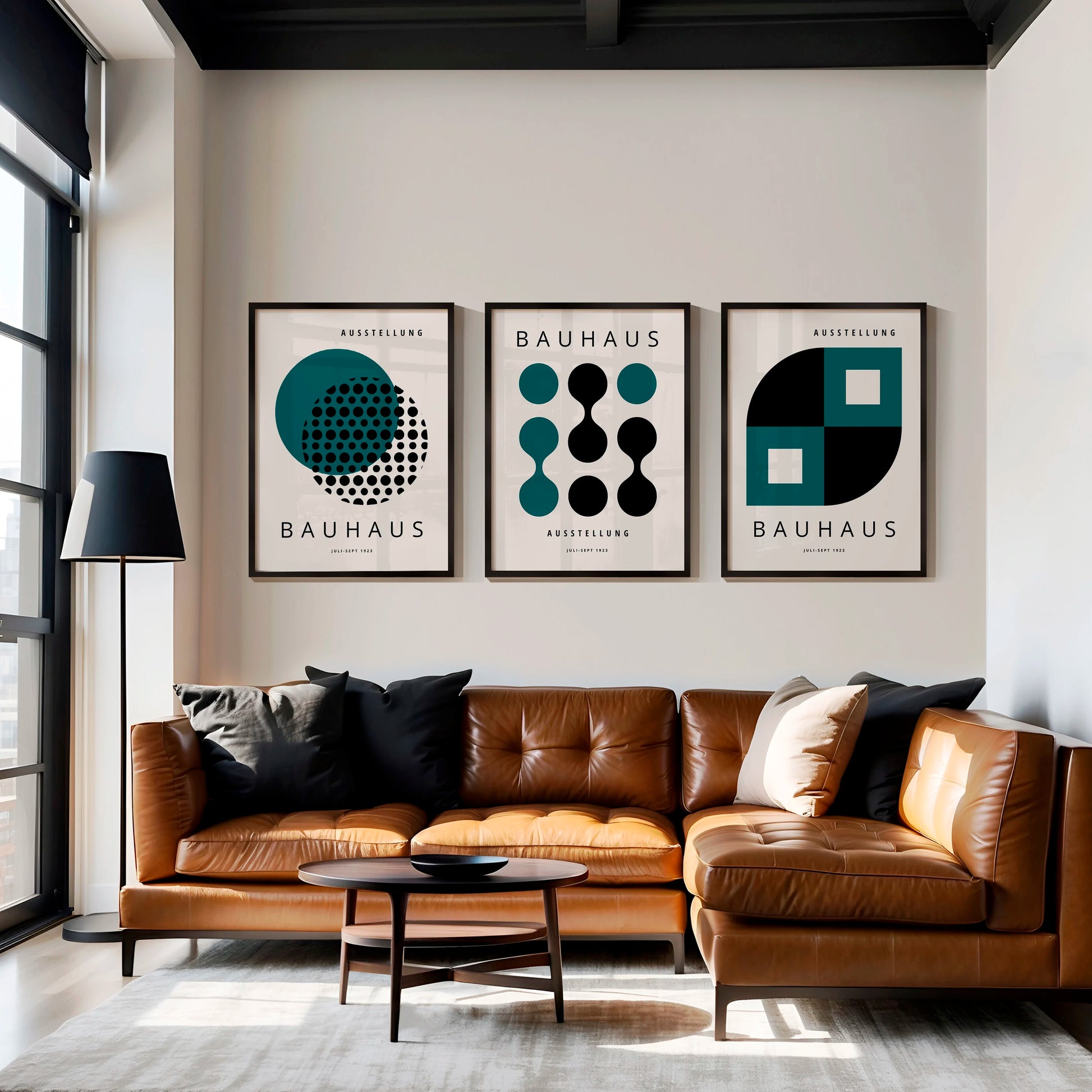 Bauhaus Weimar Green Contrast Set of 3 Posters