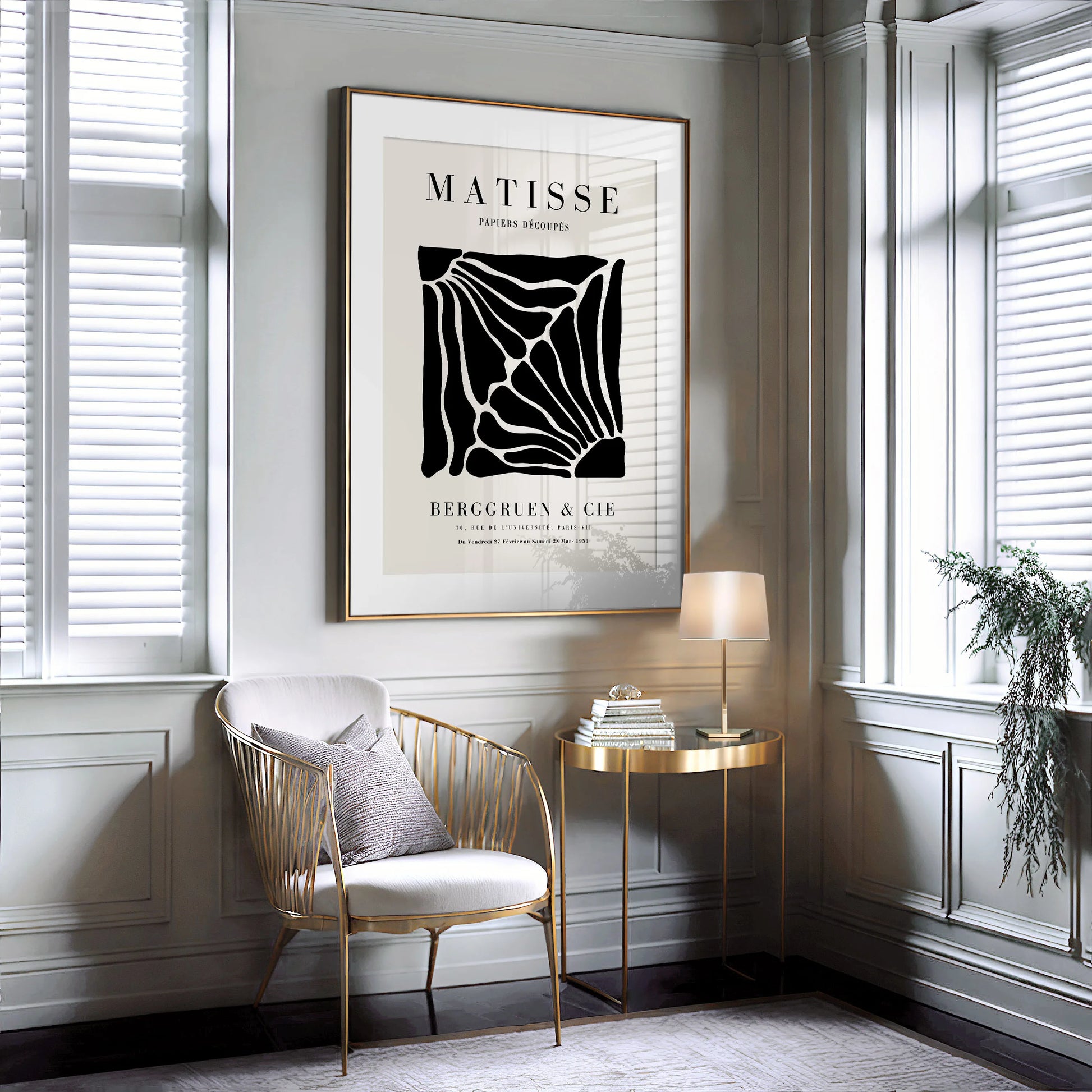 Henri Matisse – Affiche Silhouettes Florales Noires