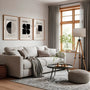 bauhaus black beige poster set structured design living room wall decor