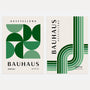 bauhaus green lines shapes poster set 2 geometric wall art