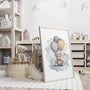 bear on cloud star balloons poster kids sky theme gallery wall