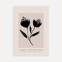 black flowers on beige poster minimalist botanical wall art