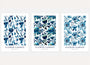 blue floral pattern poster set watercolor flower garden wall art botanical prints
