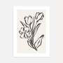 botanischer line art blumen poster beige schwarz künstlerische wandkunst