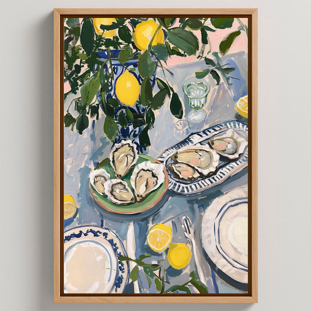 Framed Canvas Print Summer Table