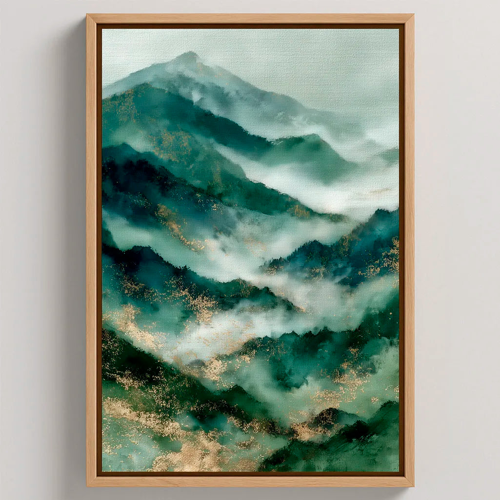 Framed Canvas Print Misty Horizon
