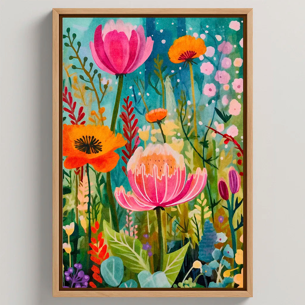 Framed Canvas Print Floral Dance