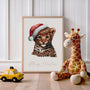 christmas leopard cub poster nursery decor