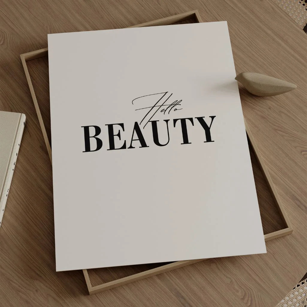hello beauty poster dressing room typography print