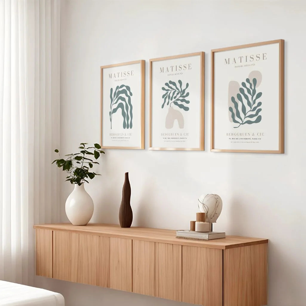 henri matisse poster set of 3 neutral gallery wall