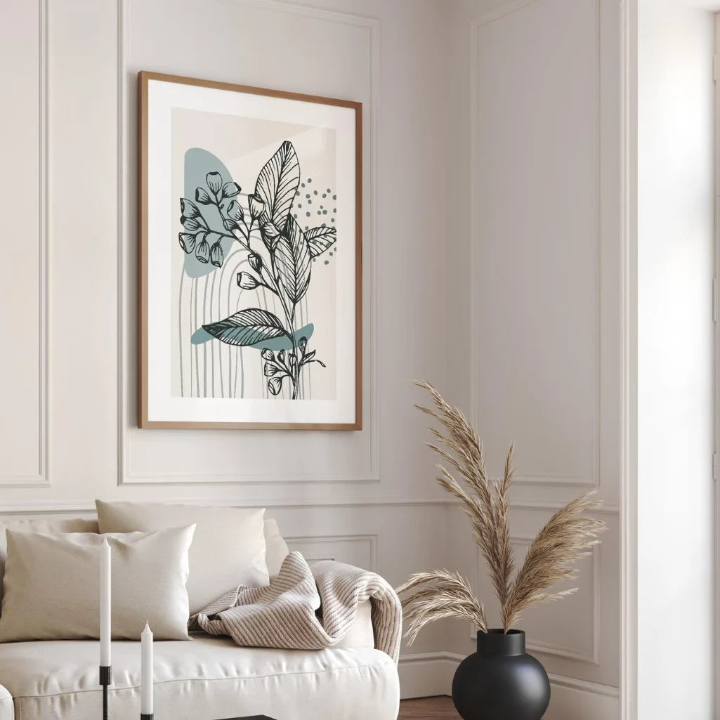 line art flowers poster gallery wall contemporary art