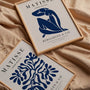 matisse blue cut out poster set bedroom minimalist art decor