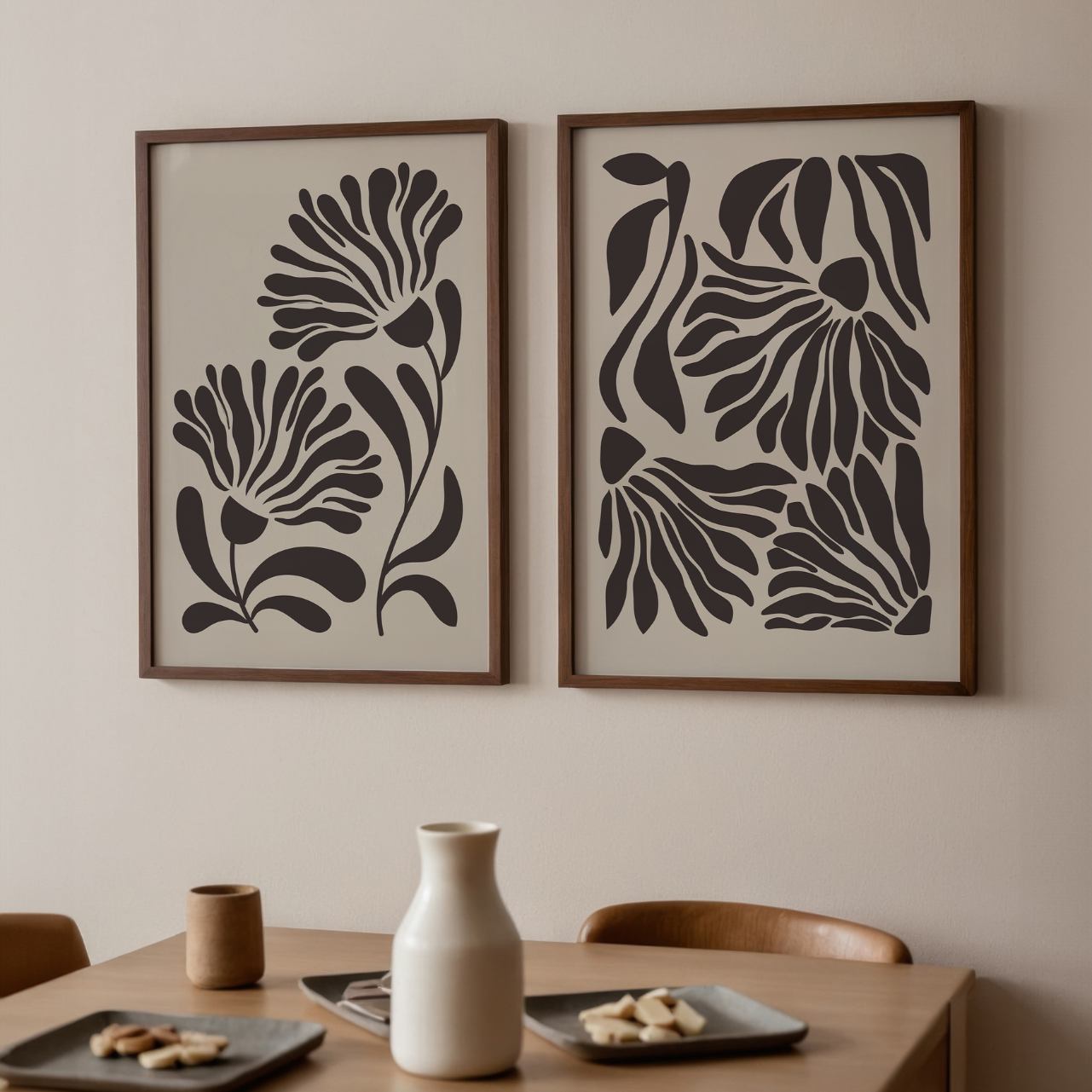 matisse beige brown poster set of 2 gallery wall art