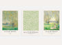 Claude Monet and William Morris botanical poster set with green natural wall art