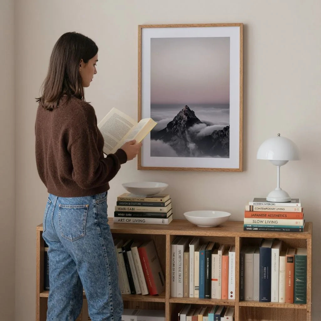 mountain peak in clouds poster gallery wall nature decor