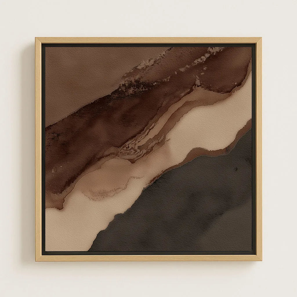 Framed Canvas Print Brown Current