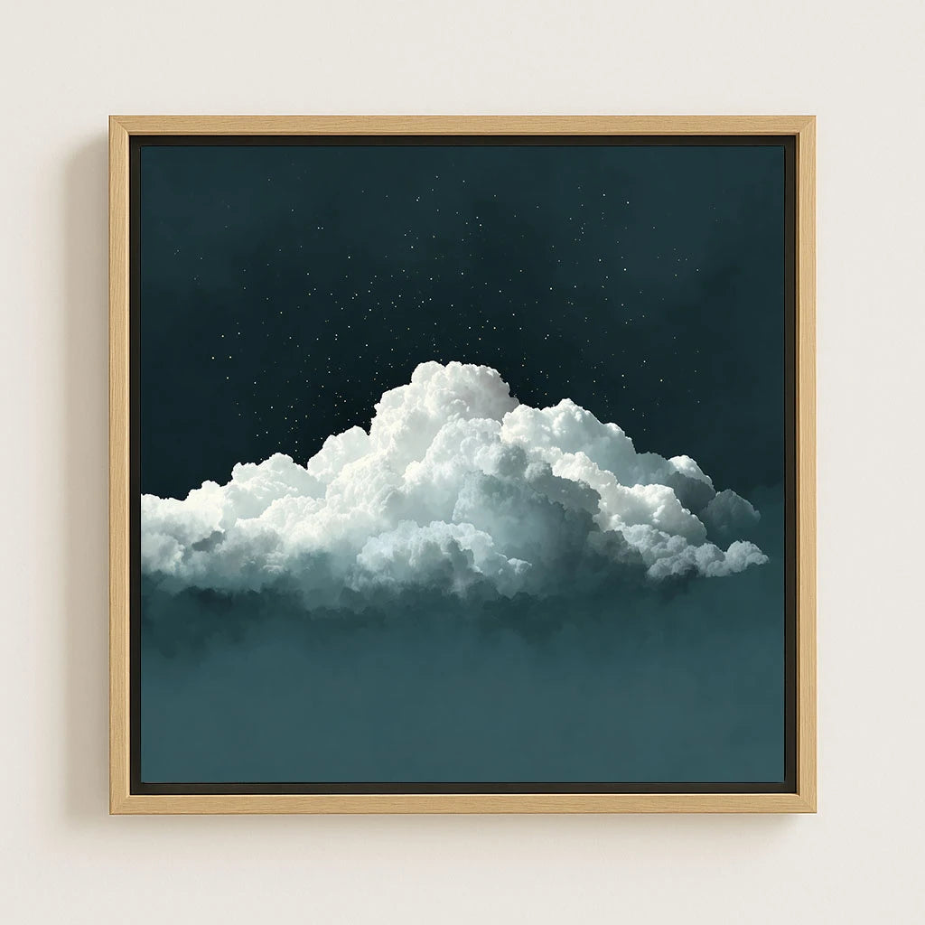 Framed Canvas Print Green Sky