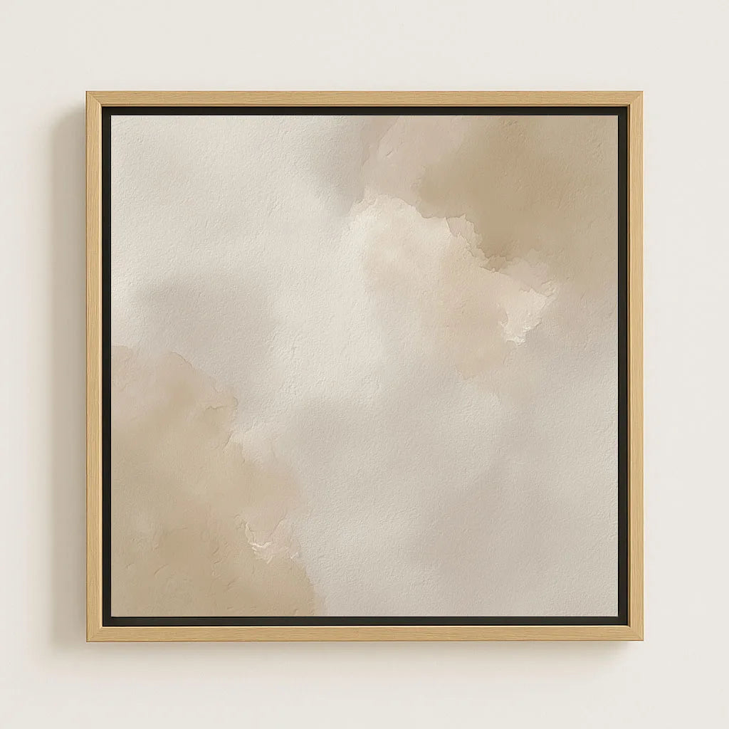 Framed Canvas Print Beige Abstract