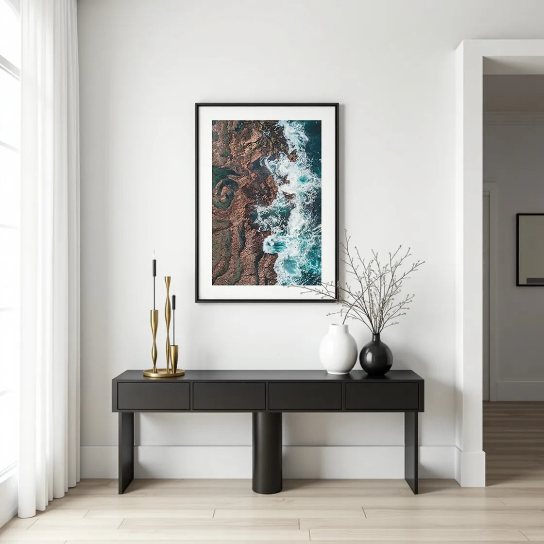 ocean wave poster living room wall decor