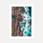 ocean wave rocks poster aerial coastal wall art