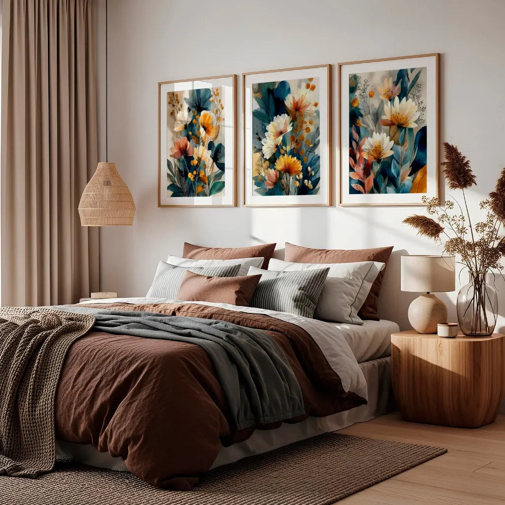 Set of 3 wall art prints – curated poster trio for modern home decor and stylish interiors