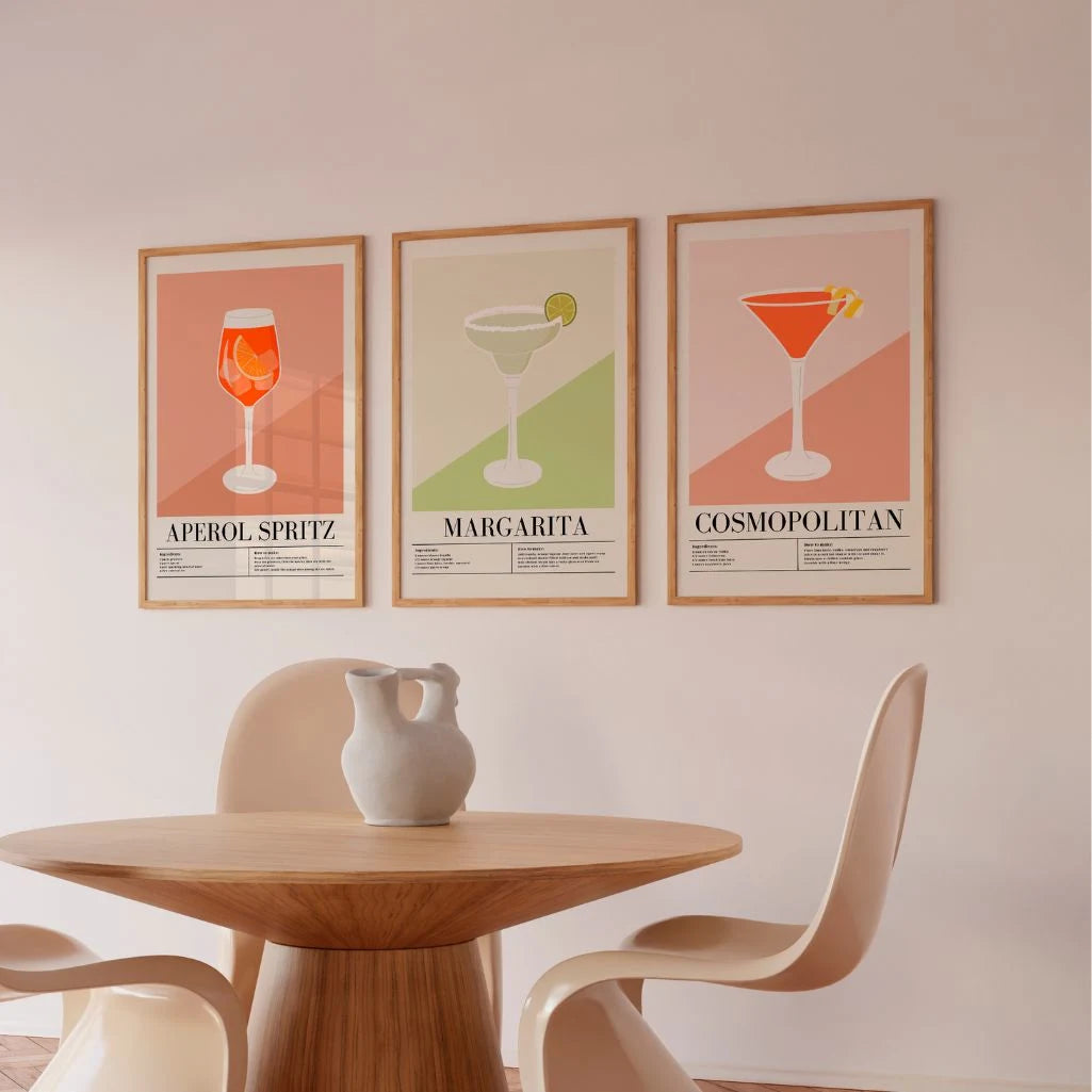 Set of 3 wall art prints – curated poster trio for modern home decor and stylish interiors
