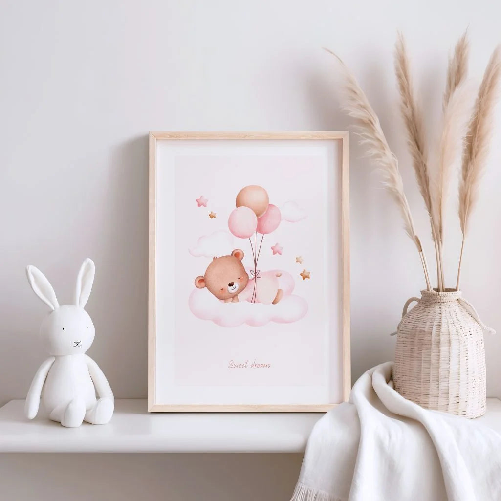 sweet dreams bear poster kids bedroom wall art
