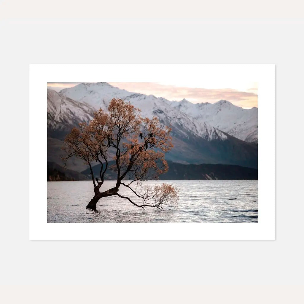 tree in the lake poster mountain landscape wall art