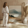 watercolor mountain wall art living room decor