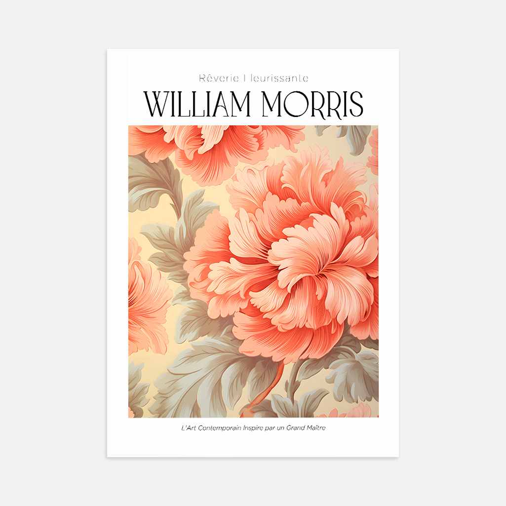 William Morris Peach Floral Poster